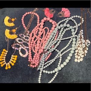 Lot or necklaces and earrings